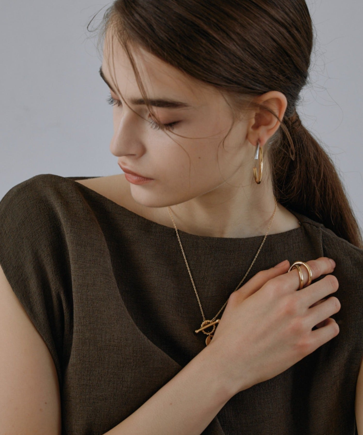 ciite' シーテ ネックレス 【 金属アレルギー対応 】 コインモチーフ マンテルネックレス サージカルステンレス