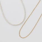 ciite' シーテ ネックレス 【 金属アレルギー対応 】 パール & シンプルチェーンネックレス 2セット サージカルステンレス