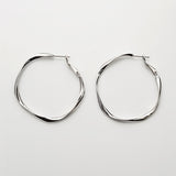 ciite' シーテ ピアス（両耳用） 【 金属アレルギー対応 】大ぶり ねじれフープピアス (両耳用) サージカルステンレス