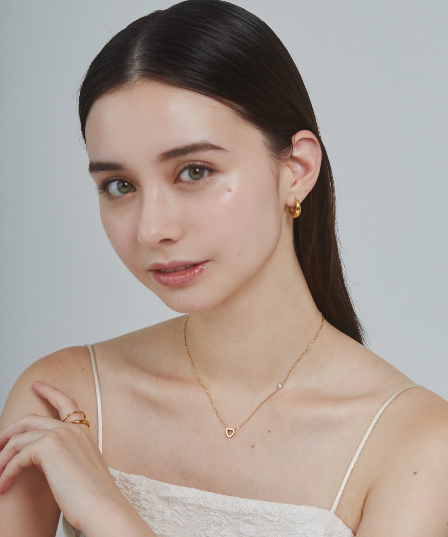 ciite' シーテ ネックレス 【 金属アレルギー対応 】 ビジュー ミニハートネックレス サージカルステンレス