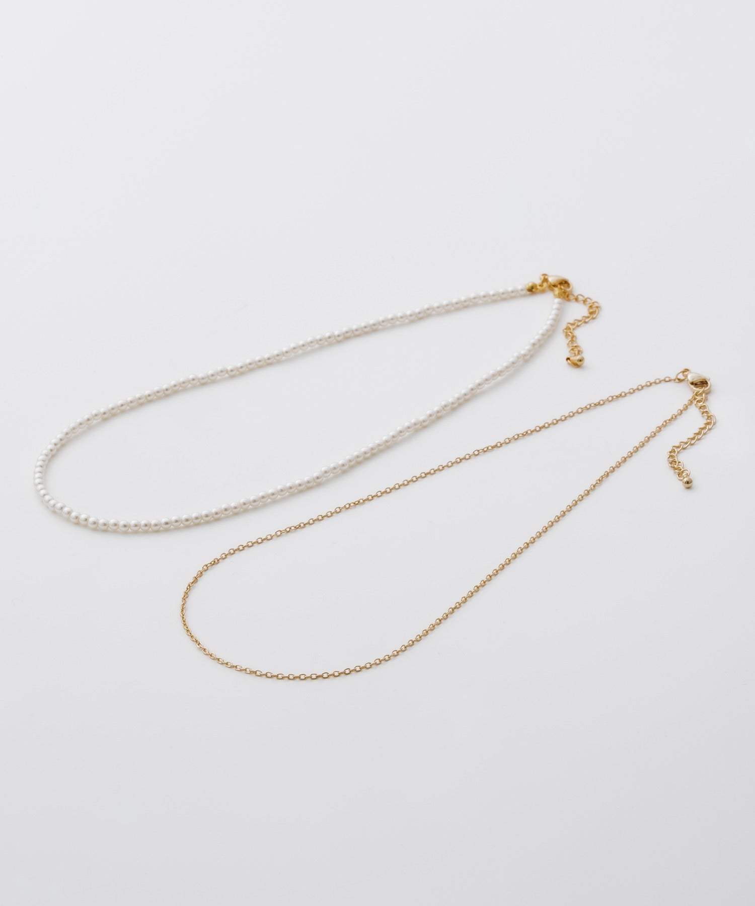 ciite' シーテ ネックレス 【 金属アレルギー対応 】 パール & シンプルチェーンネックレス 2セット サージカルステンレス