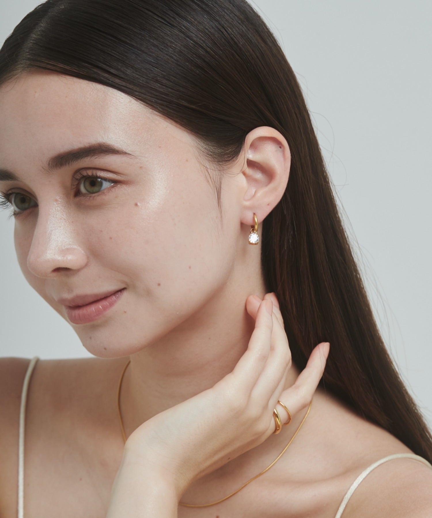 ciite' シーテ ピアス（両耳用） 【 金属アレルギー対応 】 ビジューフープピアス サージカルステンレス (両耳用)