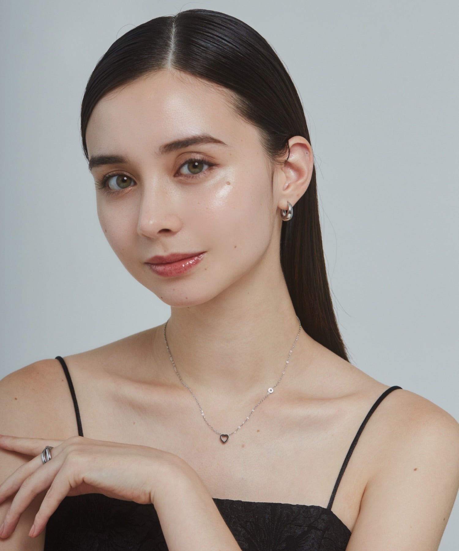 ciite' シーテ ネックレス 【 金属アレルギー対応 】 ビジュー ミニハートネックレス サージカルステンレス