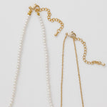 ciite' シーテ ネックレス 【 金属アレルギー対応 】 パール & シンプルチェーンネックレス 2セット サージカルステンレス