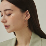 ciite' シーテ ピアス（両耳用） 【 金属アレルギー対応 】大ぶり ねじれフープピアス (両耳用) サージカルステンレス