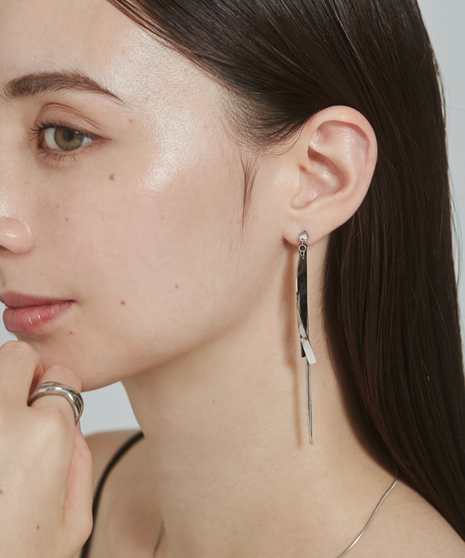 ciite' シーテ ピアス（両耳用） 【 金属アレルギー対応 】 ニュアンスロングピアス サージカルステンレス (両耳用)