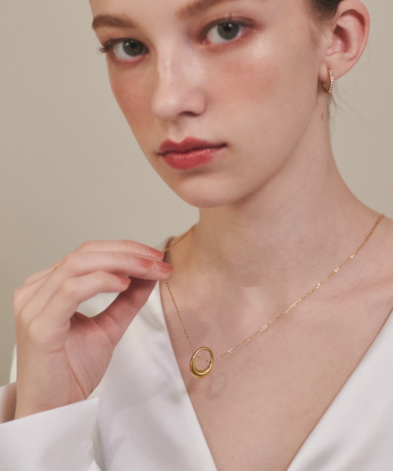 ciite' シーテ ネックレス 【 金属アレルギー対応 】 オーバルモチーフネックレス サージカルステンレス