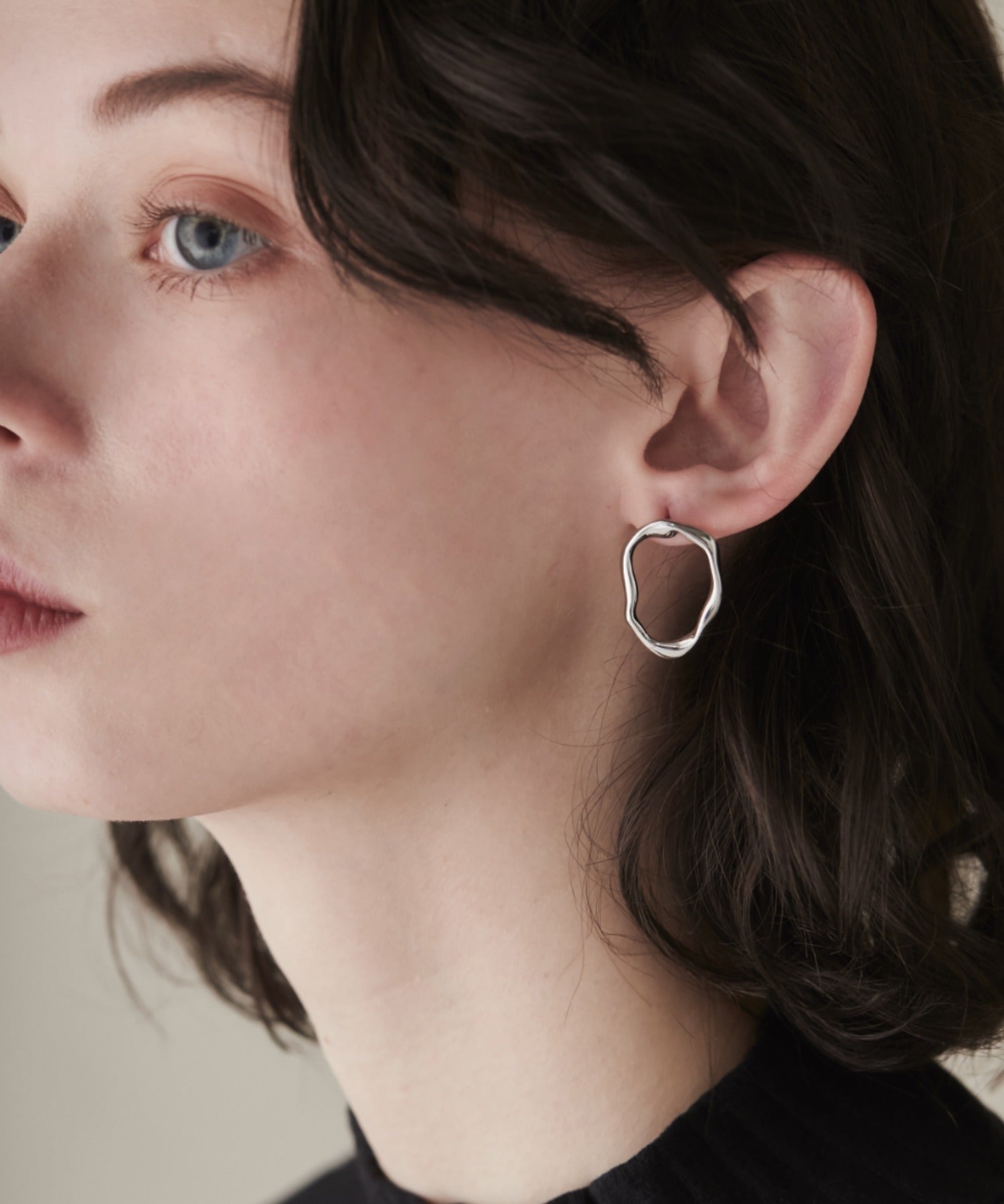 ciite' シーテ ピアス（両耳用） 【 金属アレルギー対応 】 ニュアンスサークルピアス サージカルステンレス (両耳用)