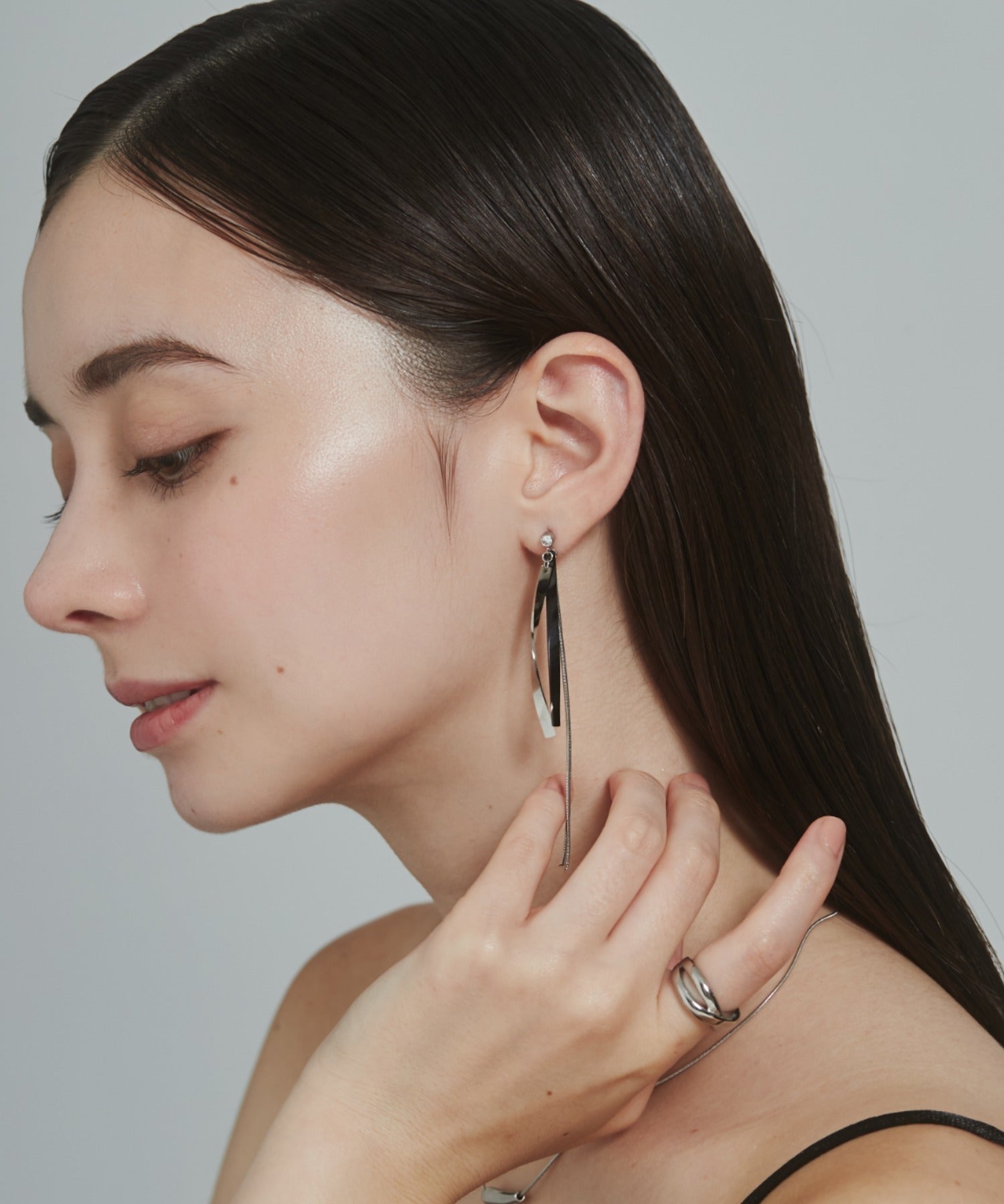 ciite' シーテ ピアス（両耳用） 【 金属アレルギー対応 】 ニュアンスロングピアス サージカルステンレス (両耳用)