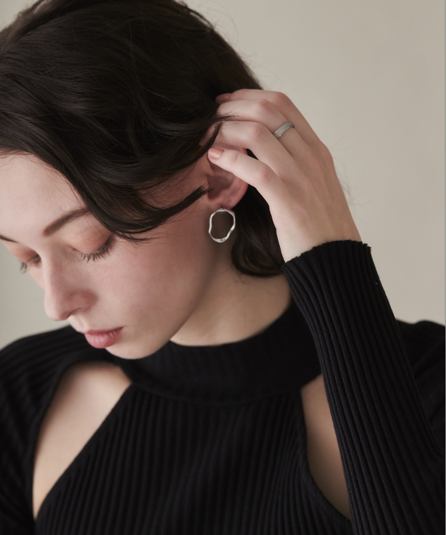 ciite' シーテ ピアス（両耳用） 【 金属アレルギー対応 】 ニュアンスサークルピアス サージカルステンレス (両耳用)