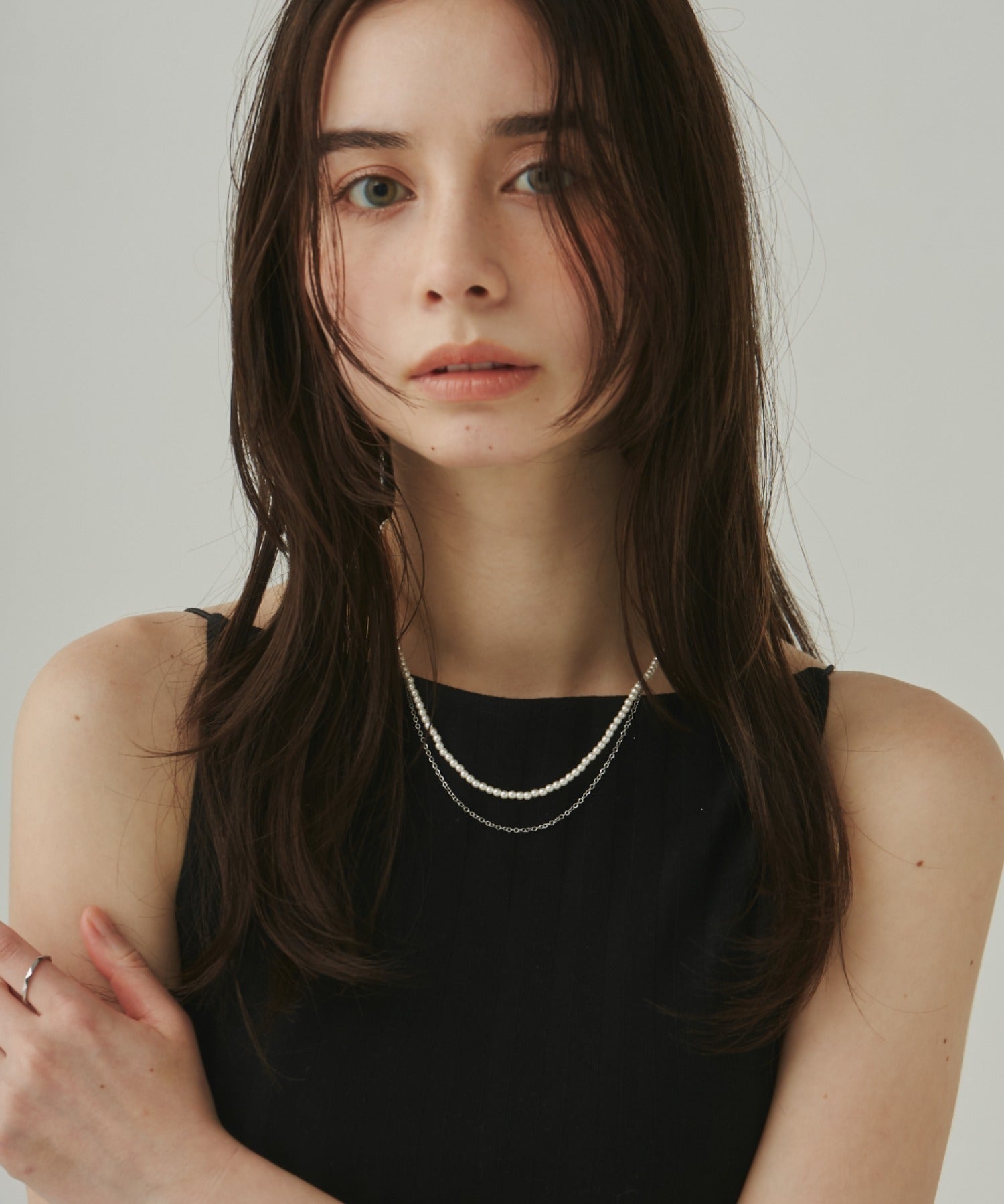 ciite' シーテ ネックレス 【 金属アレルギー対応 】 パール & シンプルチェーンネックレス 2セット サージカルステンレス