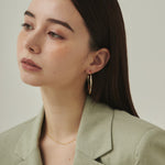 ciite' シーテ ピアス（両耳用） 【 金属アレルギー対応 】大ぶり ねじれフープピアス (両耳用) サージカルステンレス