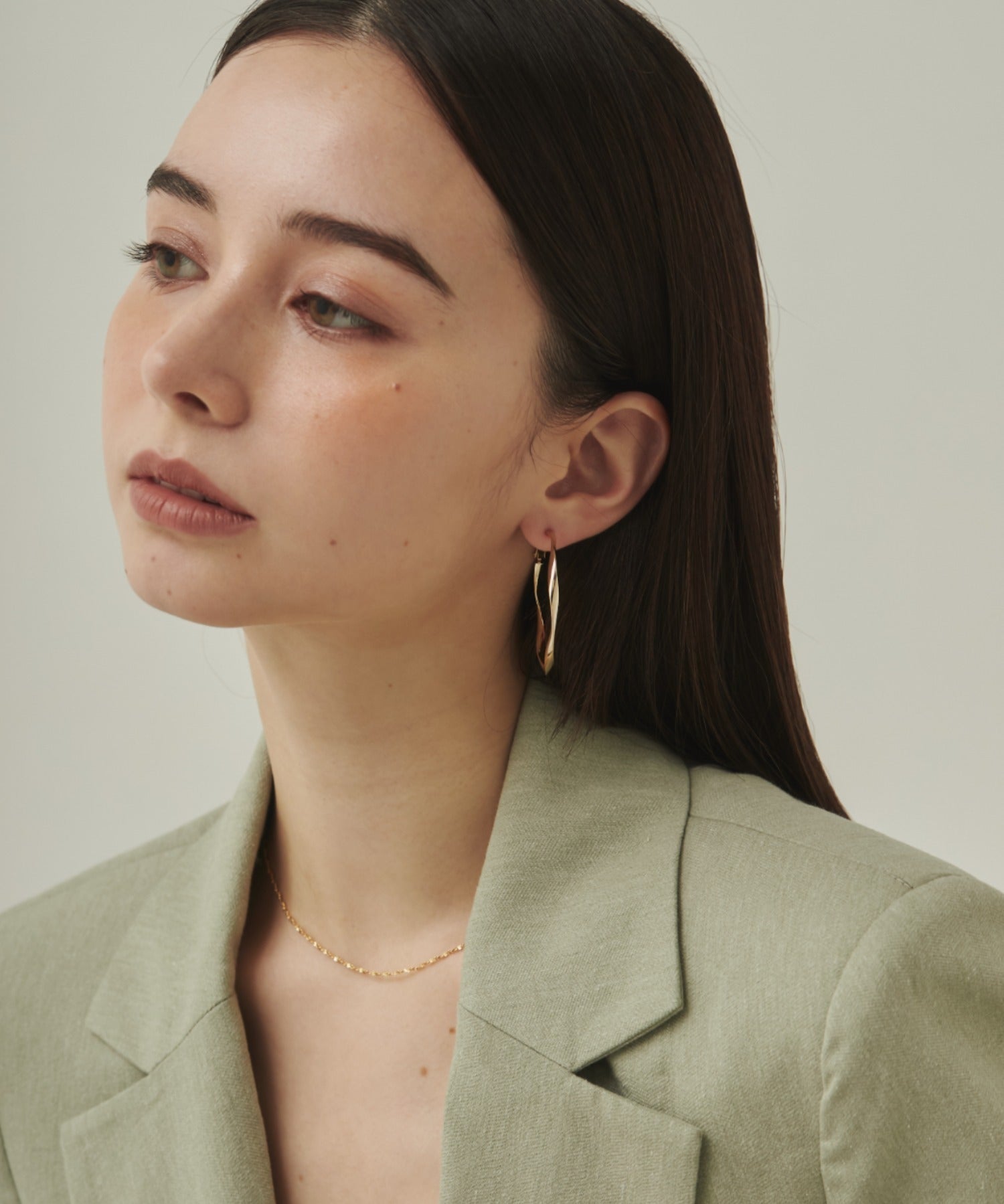 ciite' シーテ ピアス（両耳用） 【 金属アレルギー対応 】大ぶり ねじれフープピアス (両耳用) サージカルステンレス