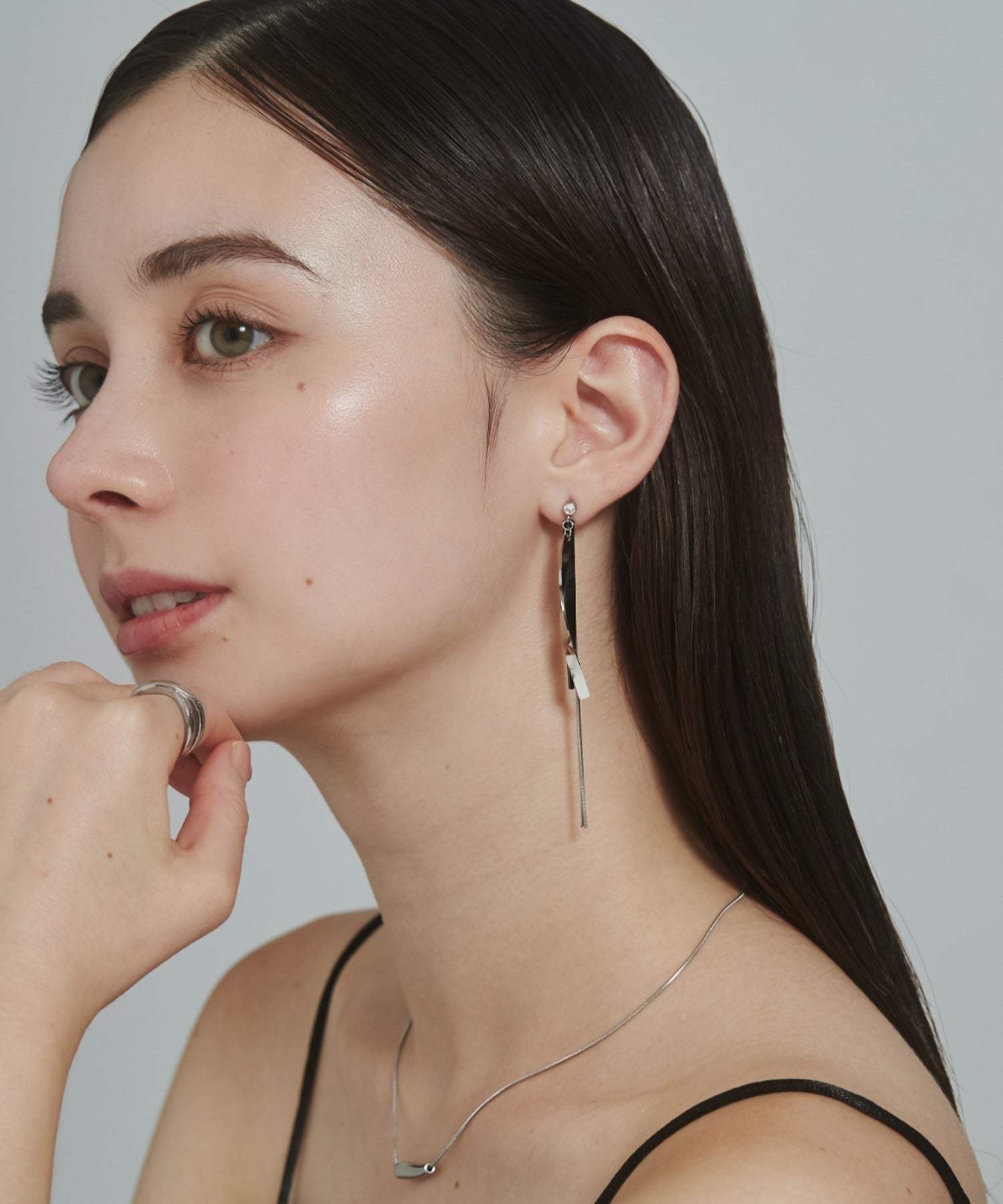 ciite' シーテ ピアス（両耳用） 【 金属アレルギー対応 】 ニュアンスロングピアス サージカルステンレス (両耳用)