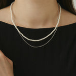 ciite' シーテ ネックレス 【 金属アレルギー対応 】 パール & シンプルチェーンネックレス 2セット サージカルステンレス