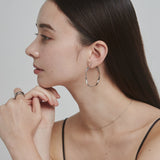 ciite' シーテ ピアス（両耳用） 【 金属アレルギー対応 】大ぶり ねじれフープピアス (両耳用) サージカルステンレス