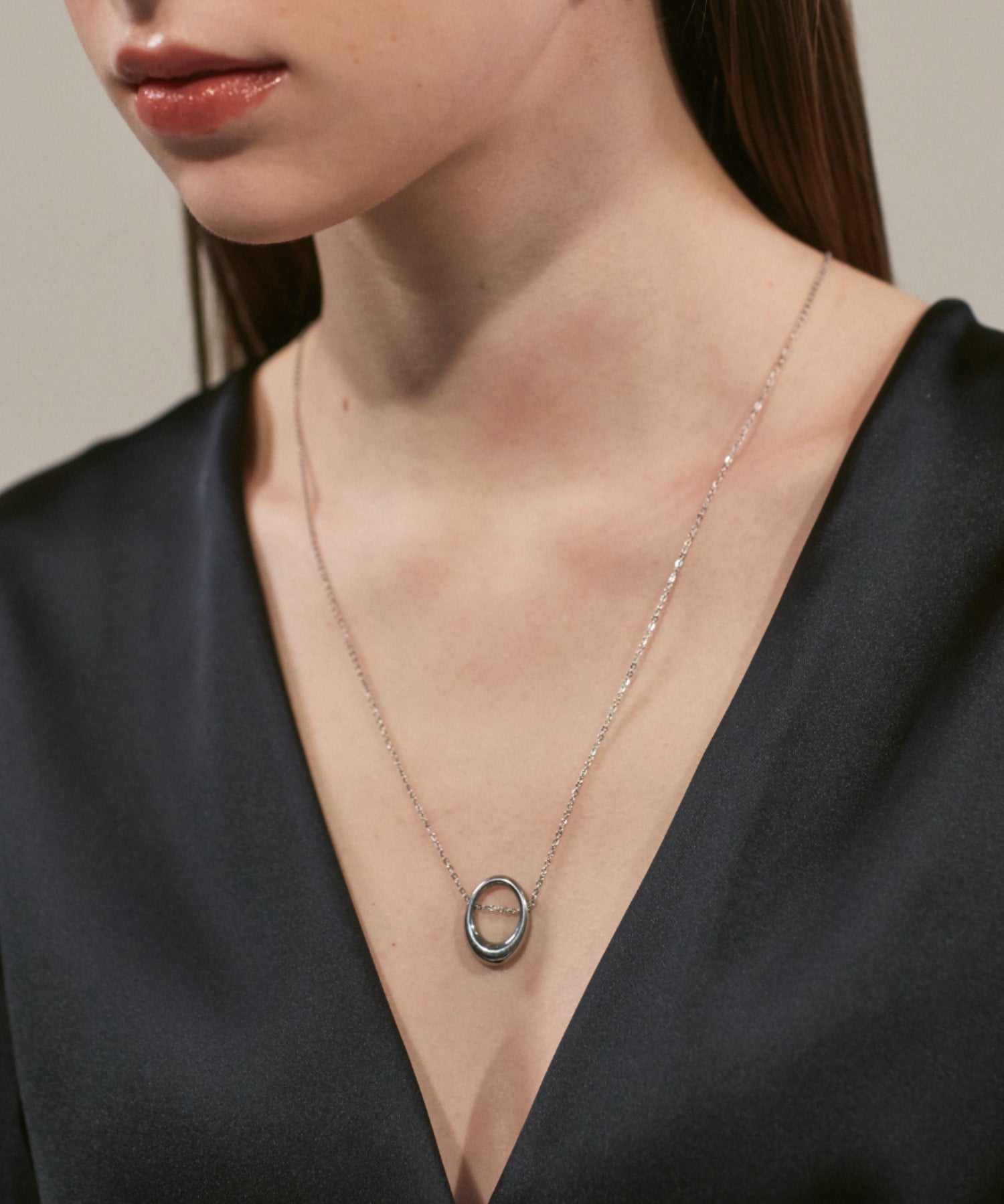 ciite' シーテ ネックレス 【 金属アレルギー対応 】 オーバルモチーフネックレス サージカルステンレス