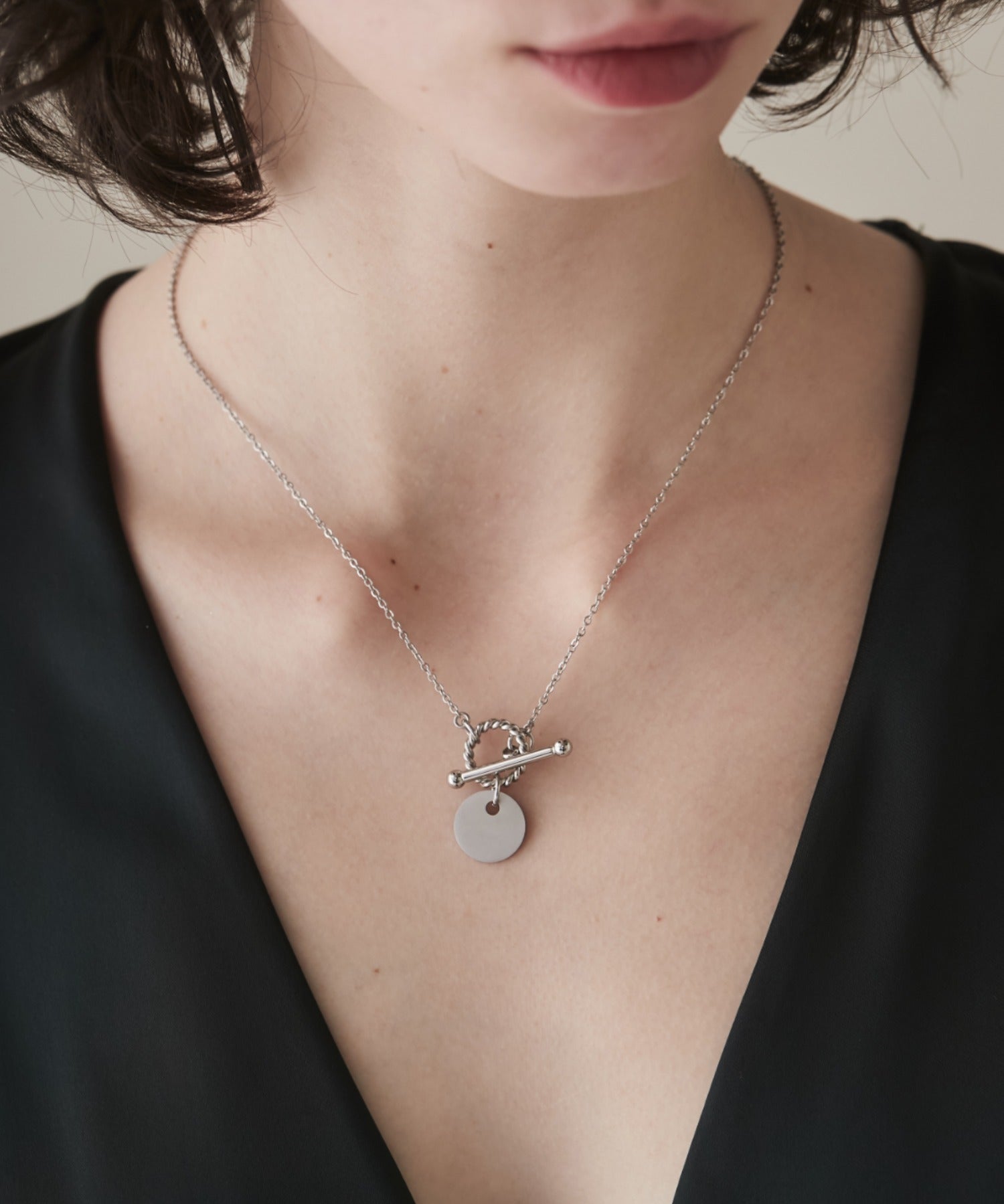 ciite' シーテ ネックレス 【 金属アレルギー対応 】 コインモチーフ マンテルネックレス サージカルステンレス