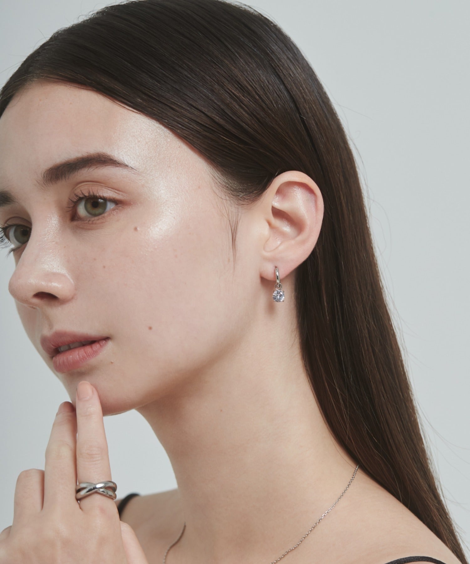 ciite' シーテ ピアス（両耳用） 【 金属アレルギー対応 】 ビジューフープピアス サージカルステンレス (両耳用)