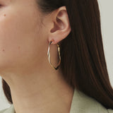 ciite' シーテ ピアス（両耳用） 【 金属アレルギー対応 】大ぶり ねじれフープピアス (両耳用) サージカルステンレス