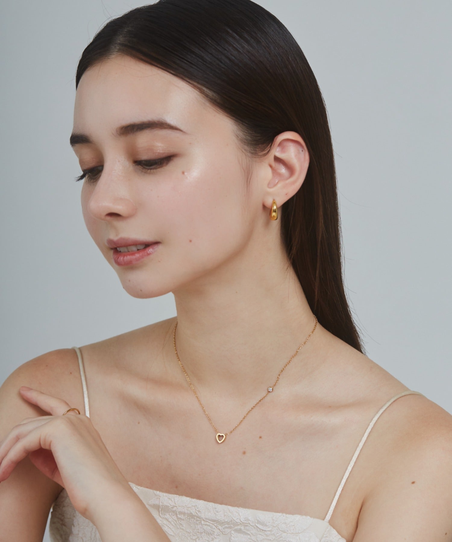 ciite' シーテ ネックレス 【 金属アレルギー対応 】 ビジュー ミニハートネックレス サージカルステンレス