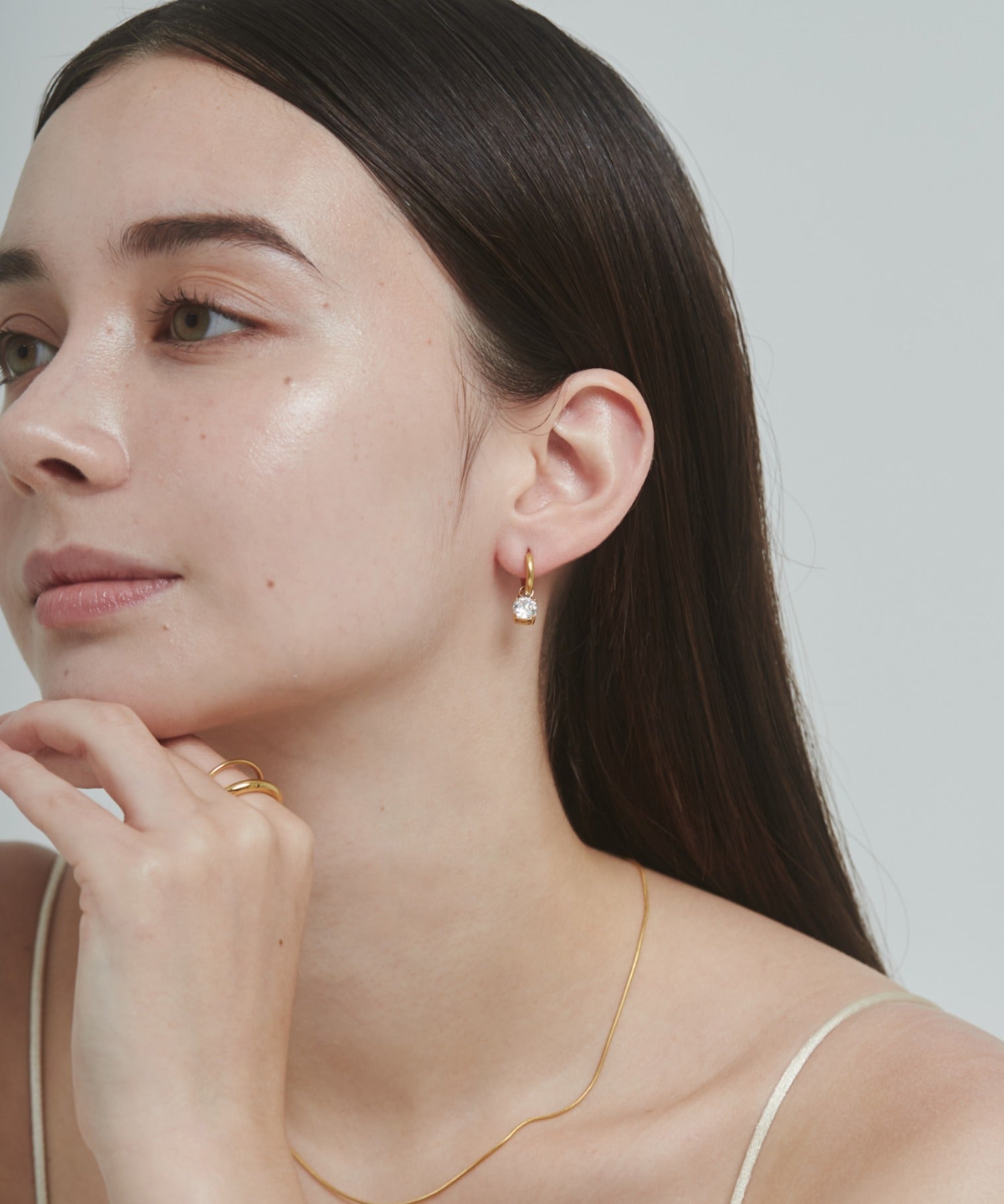 ciite' シーテ ピアス（両耳用） 【 金属アレルギー対応 】 ビジューフープピアス サージカルステンレス (両耳用)