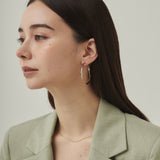 ciite' シーテ ピアス（両耳用） 【 金属アレルギー対応 】大ぶり ねじれフープピアス (両耳用) サージカルステンレス