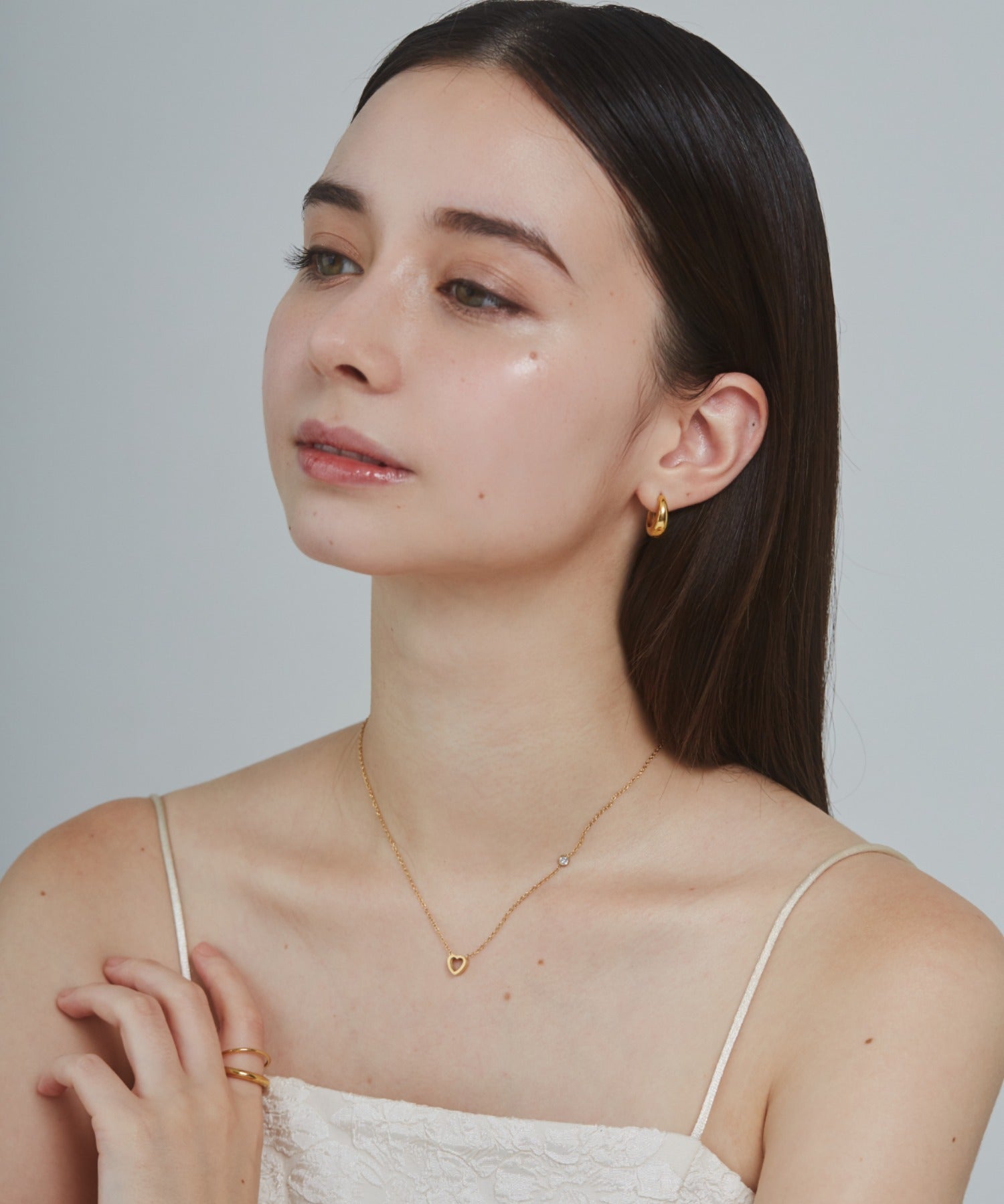 ciite' シーテ ネックレス 【 金属アレルギー対応 】 ビジュー ミニハートネックレス サージカルステンレス