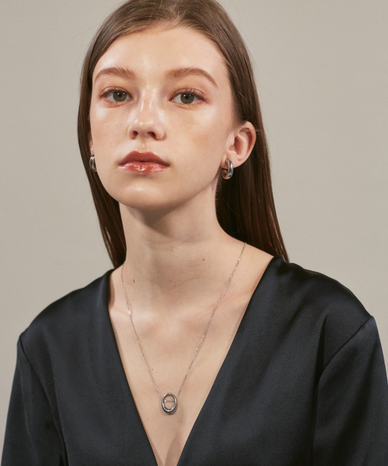 ciite' シーテ ネックレス 【 金属アレルギー対応 】 オーバルモチーフネックレス サージカルステンレス