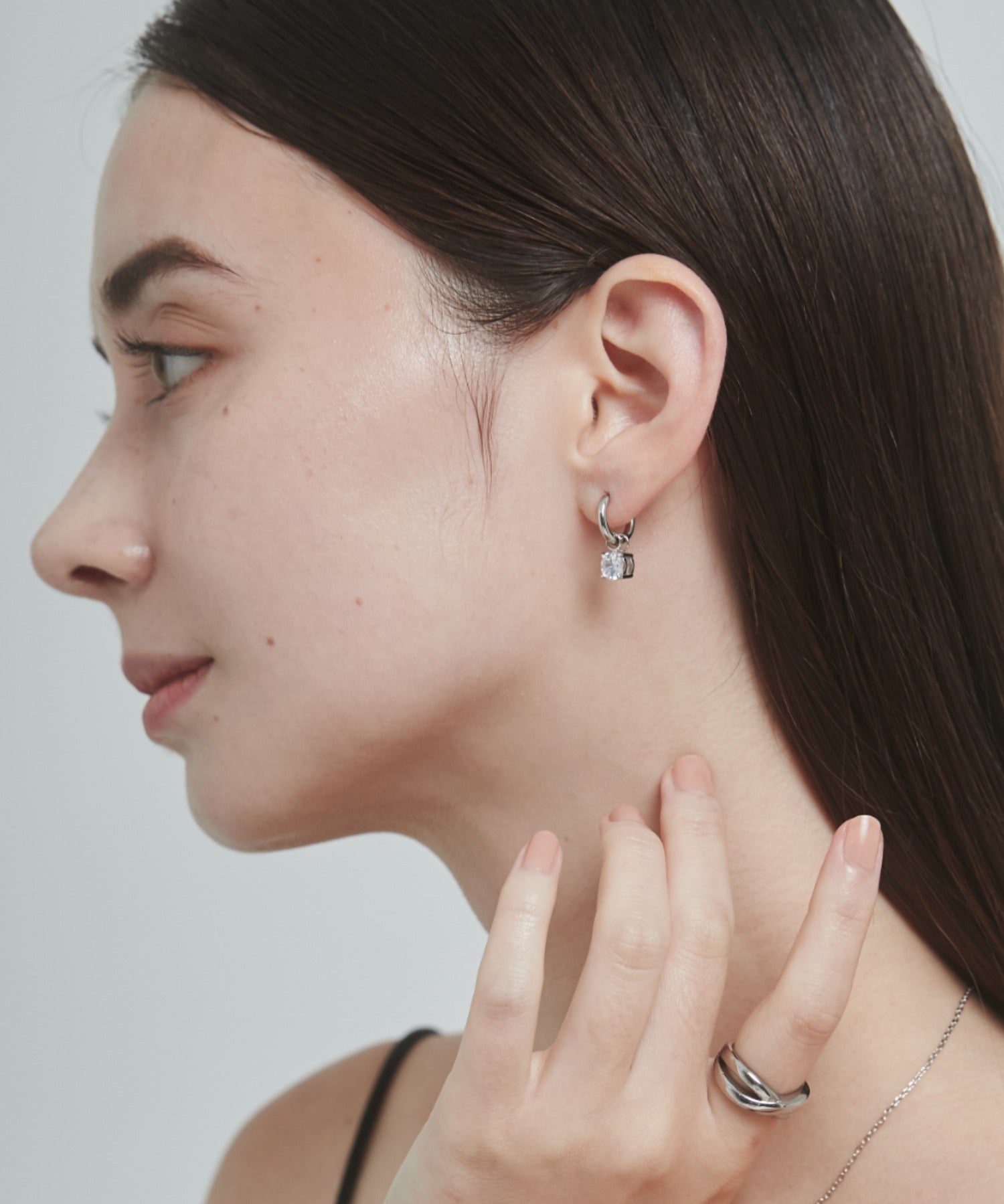 ciite' シーテ ピアス（両耳用） 【 金属アレルギー対応 】 ビジューフープピアス サージカルステンレス (両耳用)