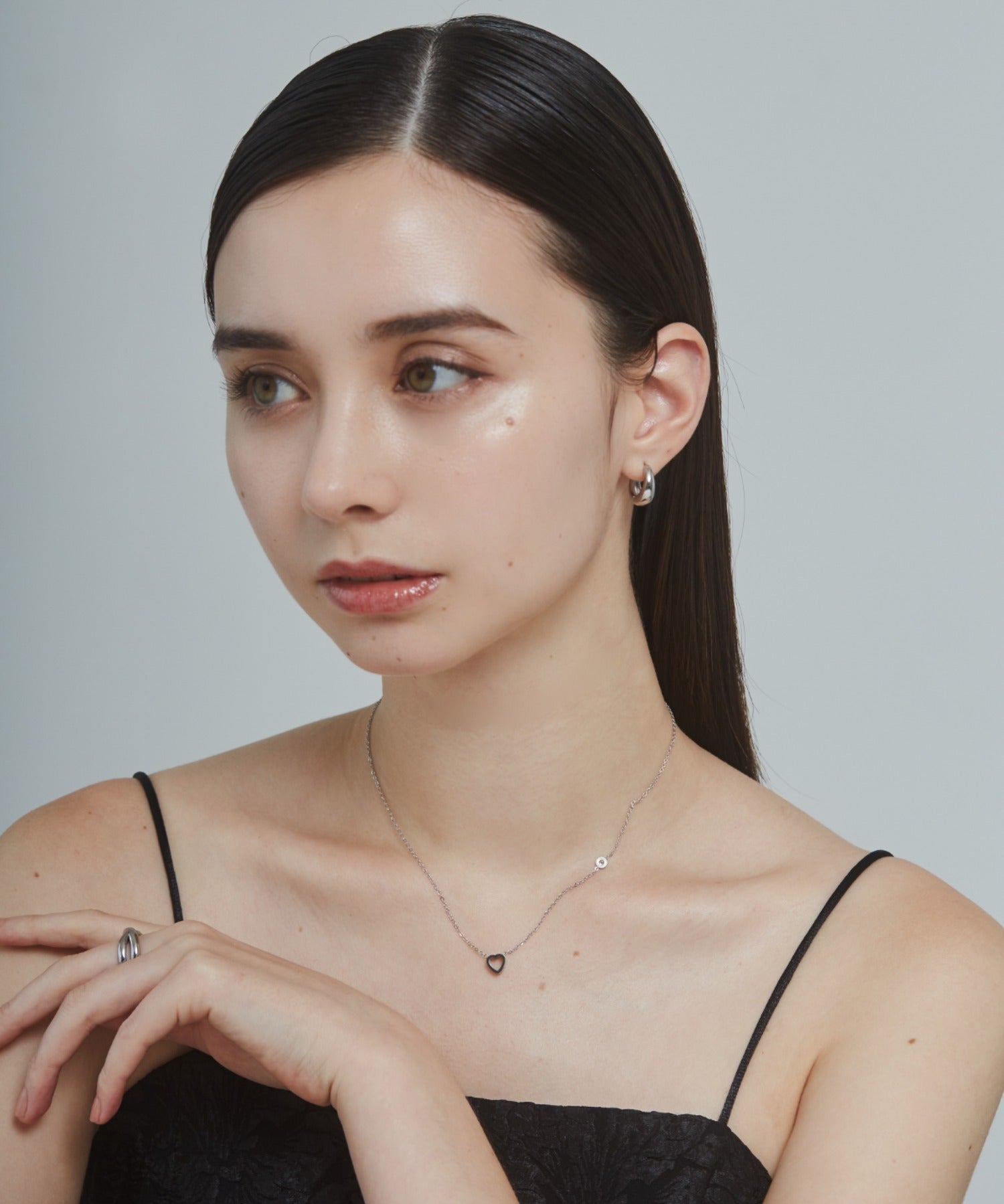 ciite' シーテ ネックレス 【 金属アレルギー対応 】 ビジュー ミニハートネックレス サージカルステンレス