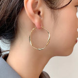 ciite' シーテ ピアス（両耳用） 【 金属アレルギー対応 】大ぶり ねじれフープピアス (両耳用) サージカルステンレス