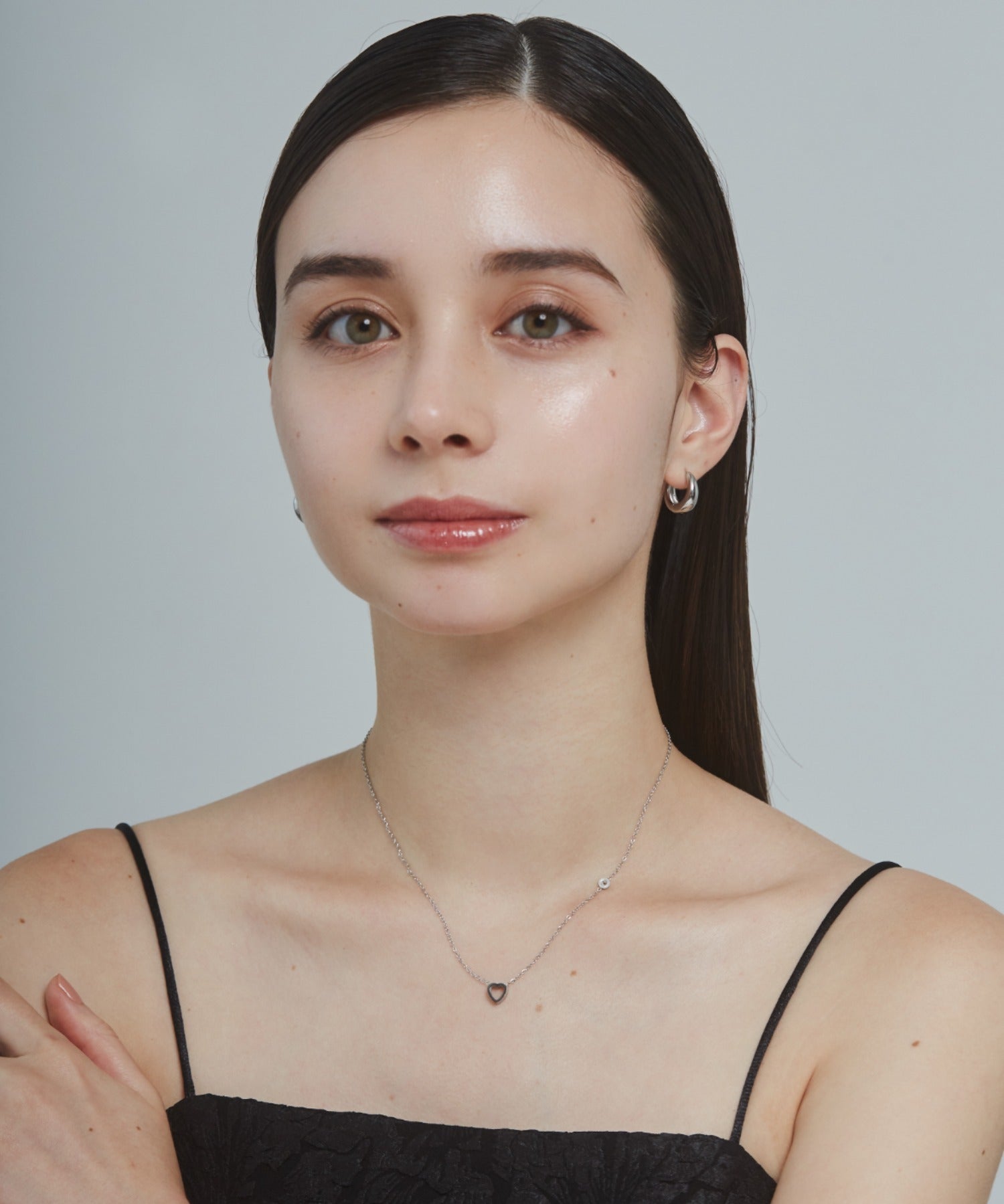 ciite' シーテ ネックレス 【 金属アレルギー対応 】 ビジュー ミニハートネックレス サージカルステンレス