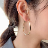 ciite' シーテ ピアス（両耳用） 【 金属アレルギー対応 】大ぶり ねじれフープピアス (両耳用) サージカルステンレス