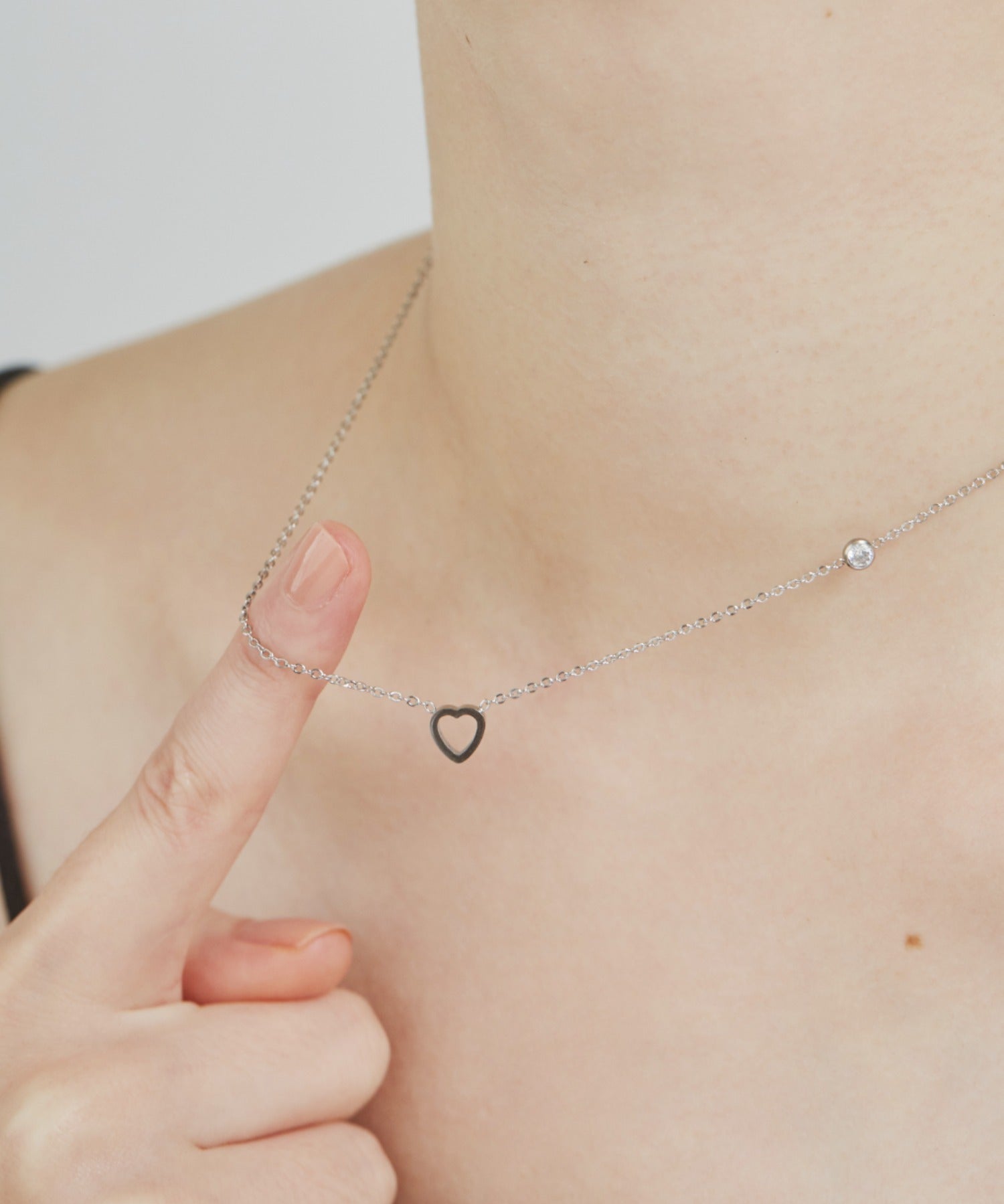 ciite' シーテ ネックレス 【 金属アレルギー対応 】 ビジュー ミニハートネックレス サージカルステンレス