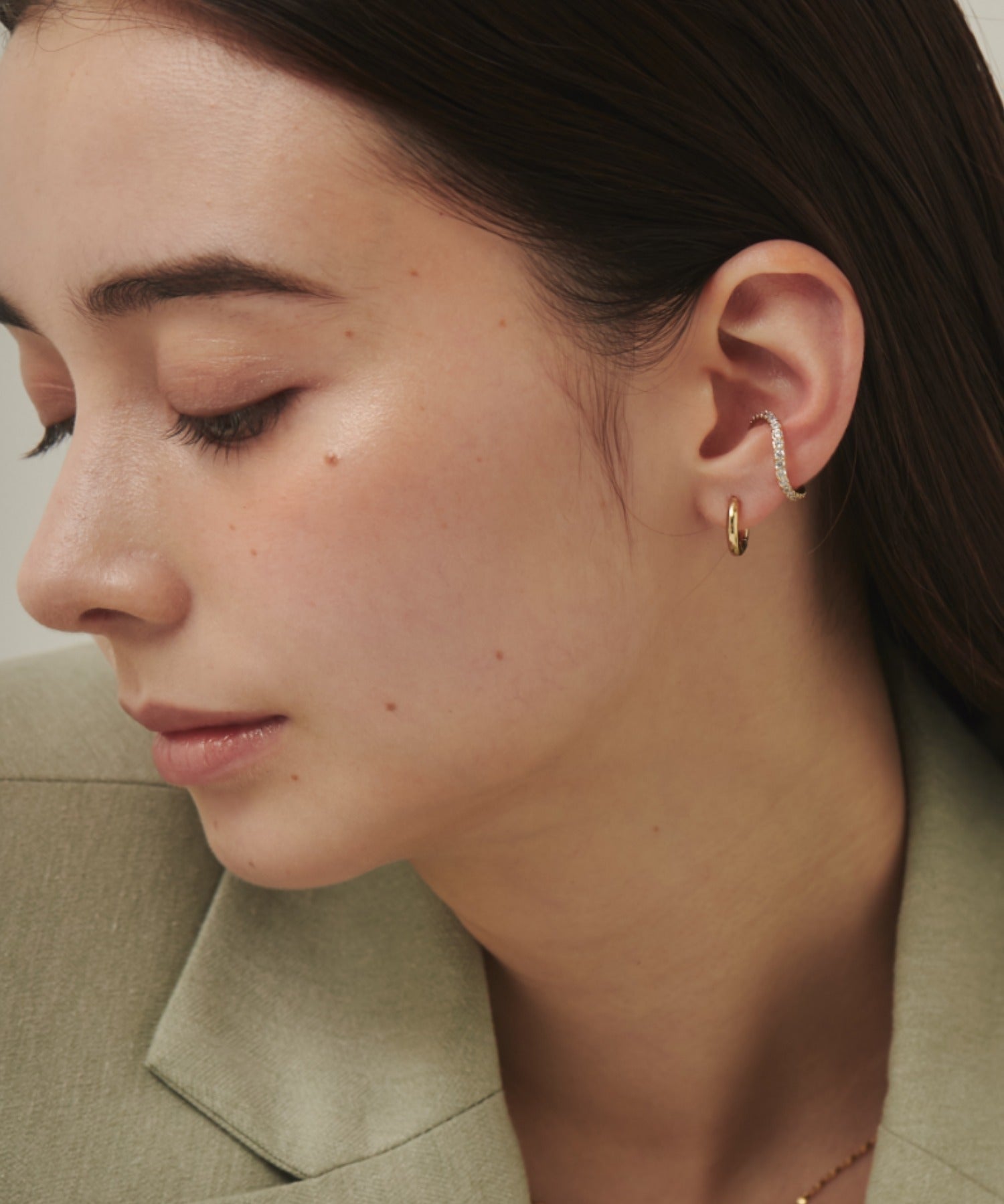 ciite' シーテ イヤーカフ ビジューイヤーカフ（片耳用）