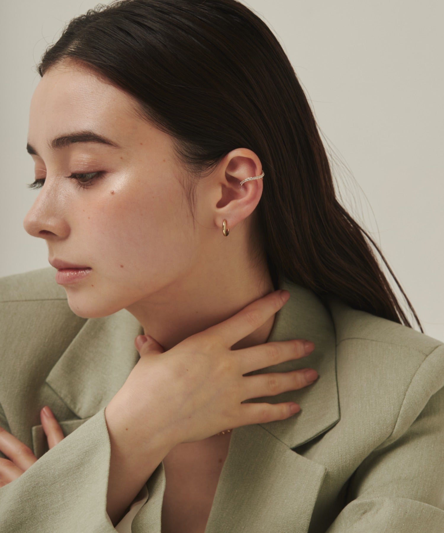 ciite' シーテ イヤーカフ ビジューイヤーカフ（片耳用）