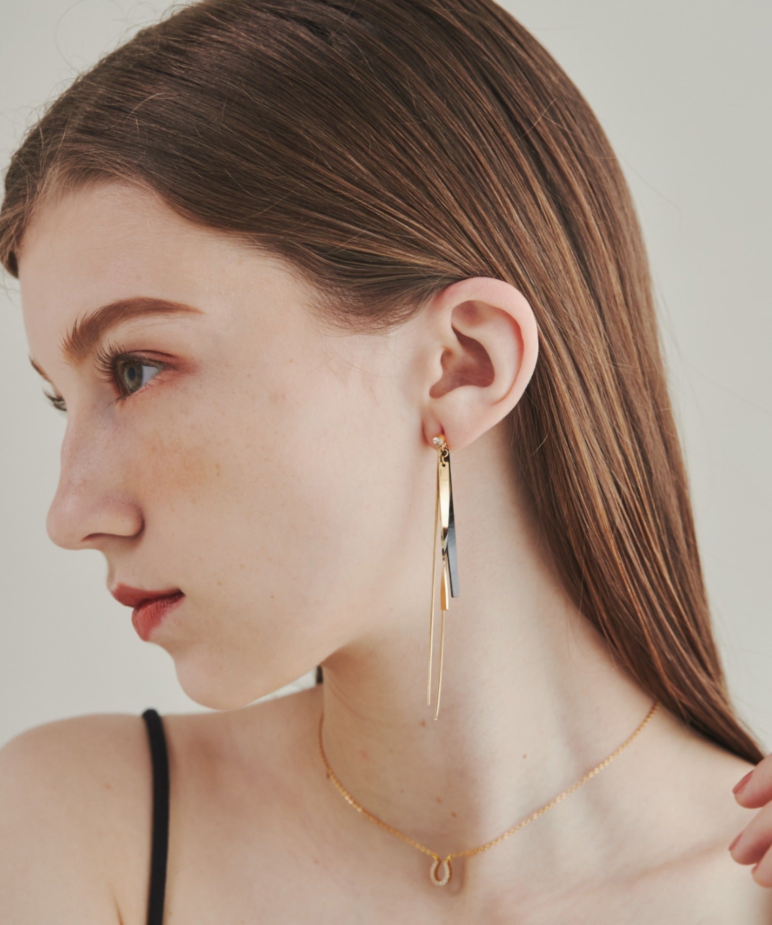 ciite' シーテ ピアス（両耳用） 【 金属アレルギー対応 】 ニュアンスロングピアス サージカルステンレス (両耳用)