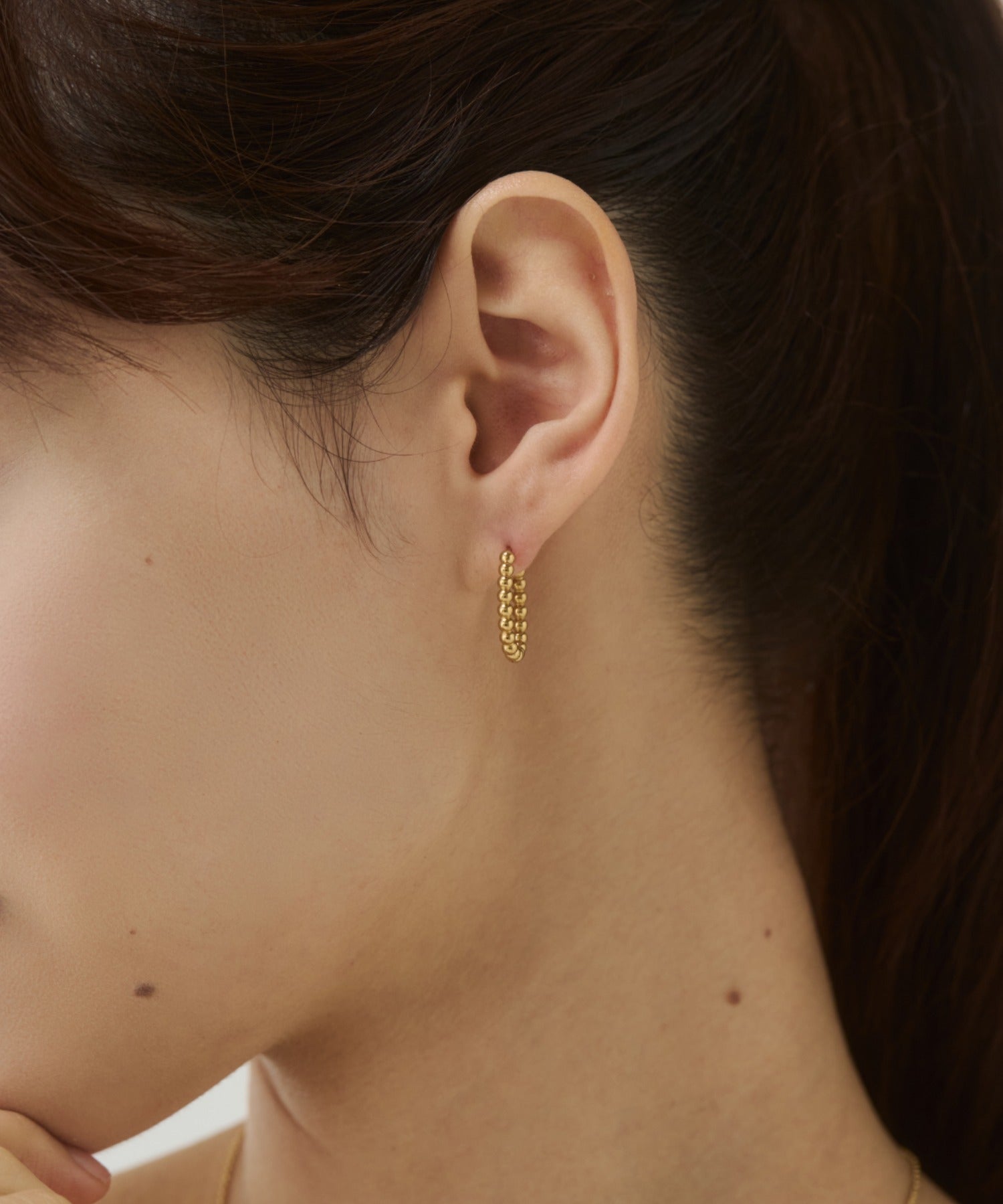 ciite' シーテ ピアス（両耳用） 【 金属アレルギー対応 】ボールモチーフ フープピアス サージカルステンレス（両耳用）