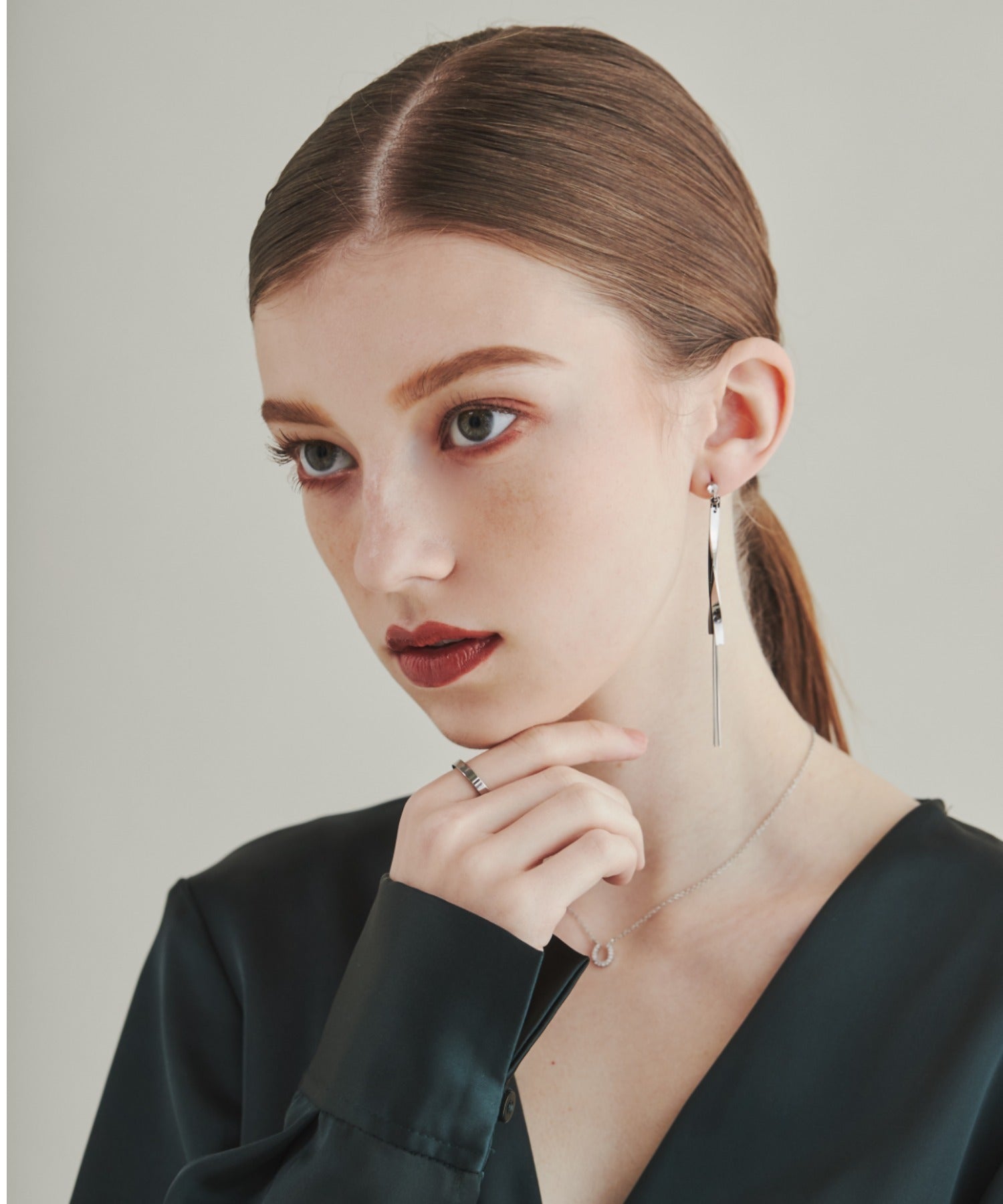 ciite' シーテ ピアス（両耳用） 【 金属アレルギー対応 】 ニュアンスロングピアス サージカルステンレス (両耳用)