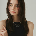 ciite' シーテ ネックレス 【 金属アレルギー対応 】 パール & シンプルチェーンネックレス 2セット サージカルステンレス