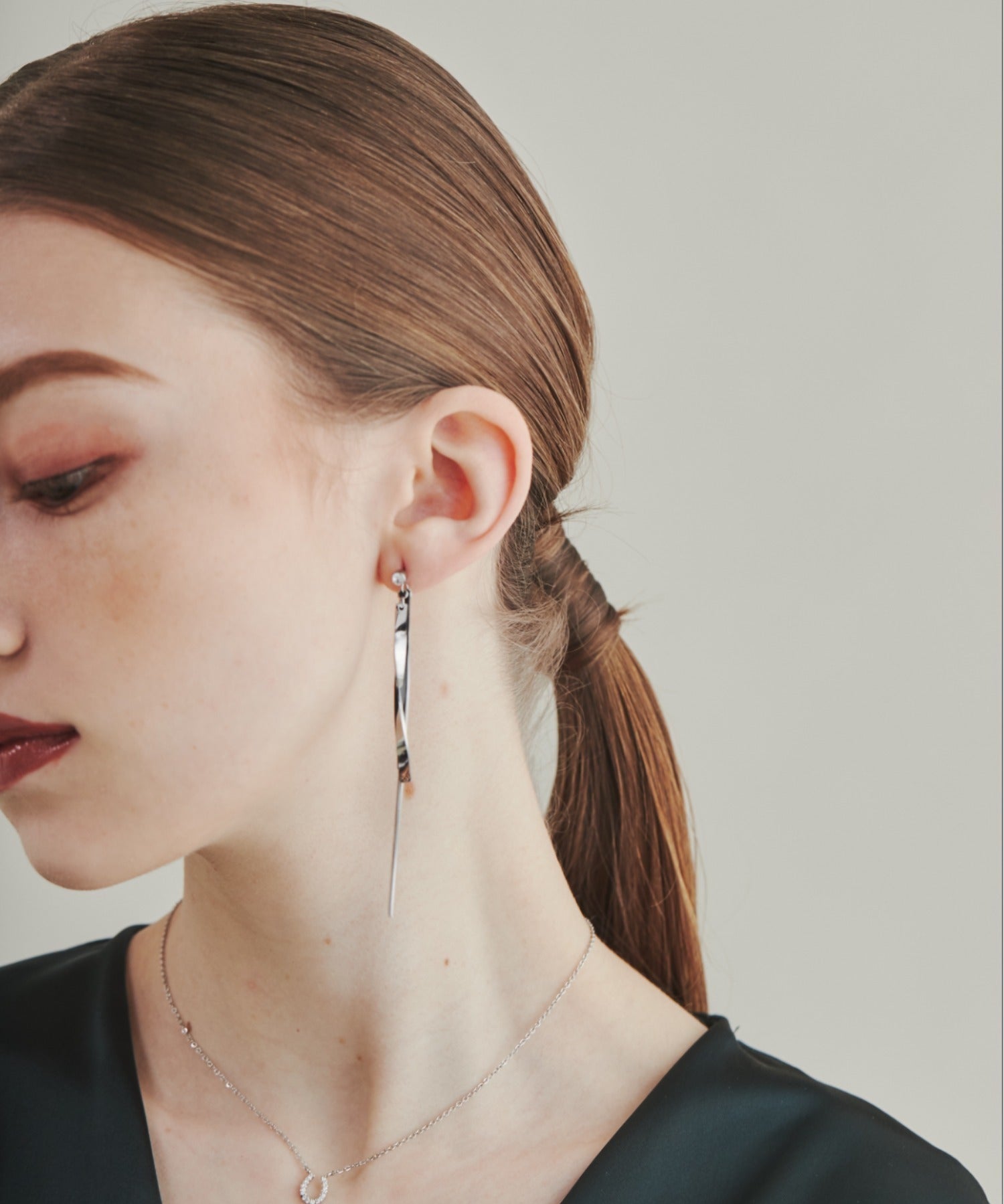 ciite' シーテ ピアス（両耳用） 【 金属アレルギー対応 】 ニュアンスロングピアス サージカルステンレス (両耳用)