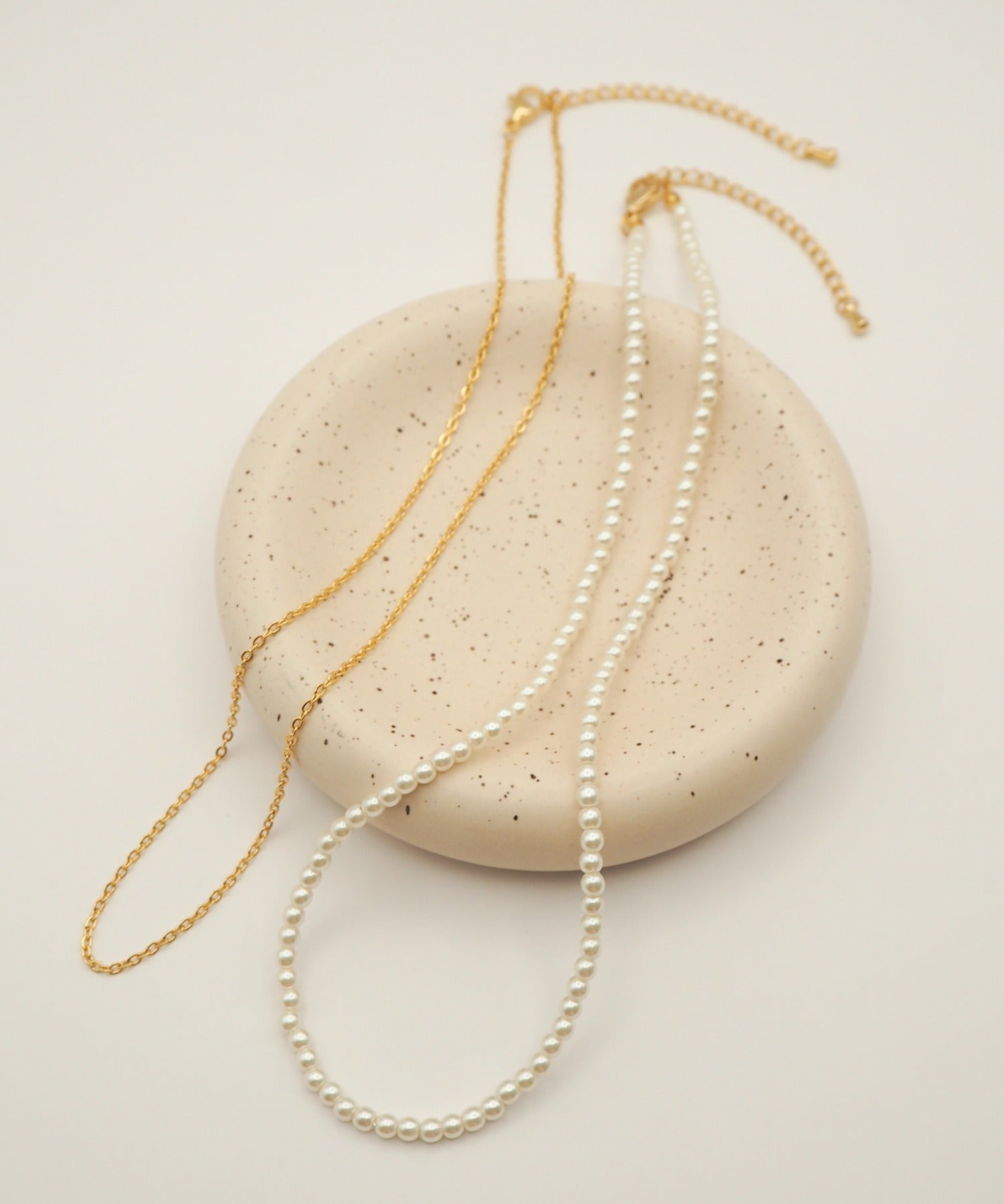 ciite' シーテ ネックレス 【 金属アレルギー対応 】 パール & シンプルチェーンネックレス 2セット サージカルステンレス