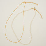 ciite' シーテ ネックレス 【 金属アレルギー対応 】 パール & シンプルチェーンネックレス 2セット サージカルステンレス