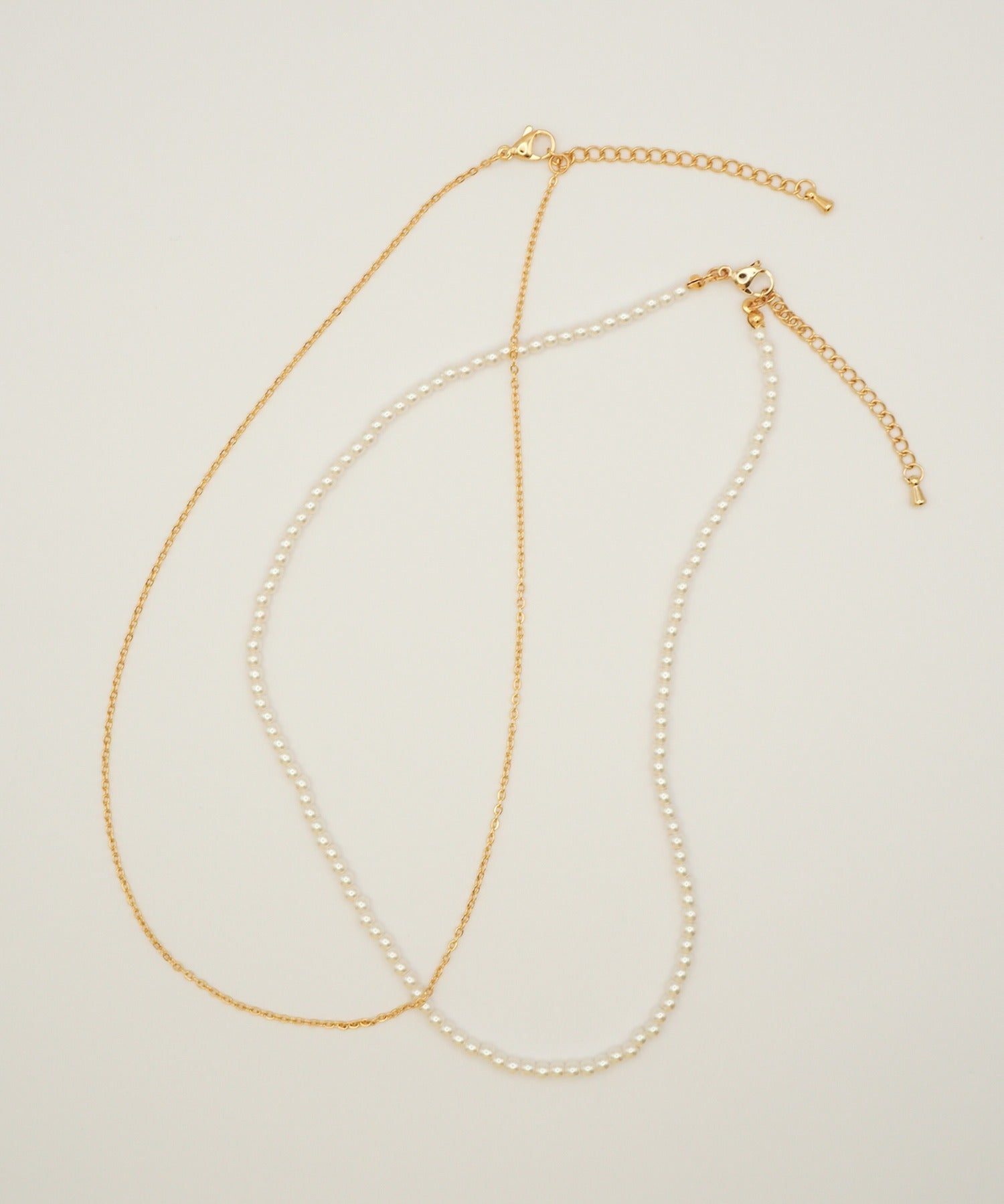 ciite' シーテ ネックレス 【 金属アレルギー対応 】 パール & シンプルチェーンネックレス 2セット サージカルステンレス