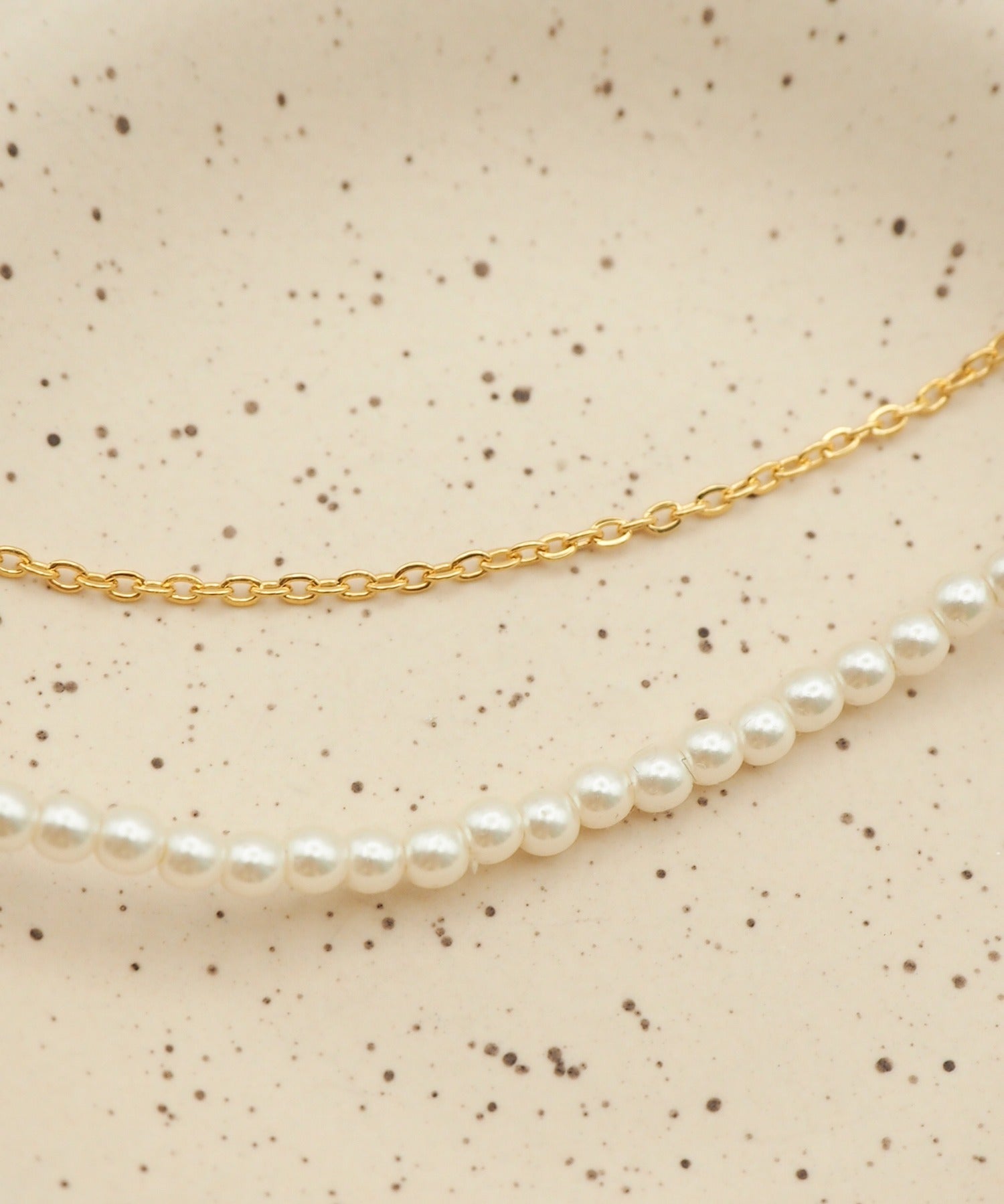 ciite' シーテ ネックレス 【 金属アレルギー対応 】 パール & シンプルチェーンネックレス 2セット サージカルステンレス