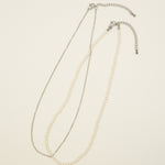 ciite' シーテ ネックレス 【 金属アレルギー対応 】 パール & シンプルチェーンネックレス 2セット サージカルステンレス