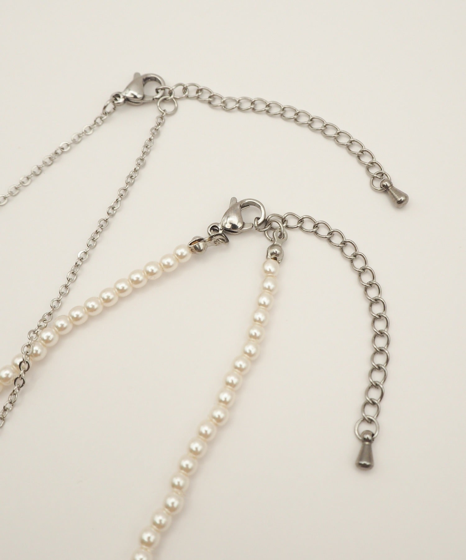 ciite' シーテ ネックレス 【 金属アレルギー対応 】 パール & シンプルチェーンネックレス 2セット サージカルステンレス