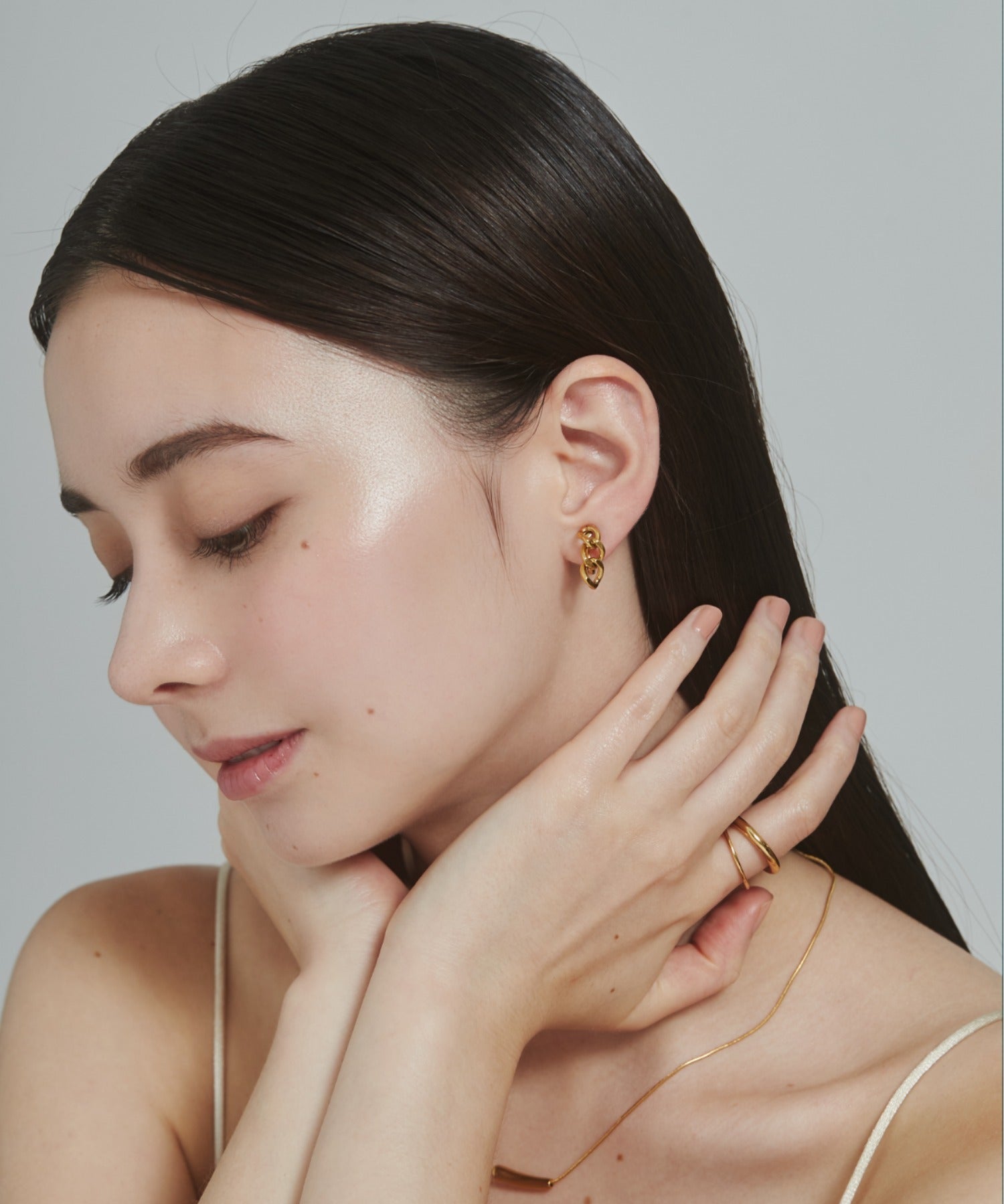 ciite' シーテ イヤリング 【 金属アレルギー対応 】 チェーンモチーフ イヤリング サージカルステンレス (両耳用)