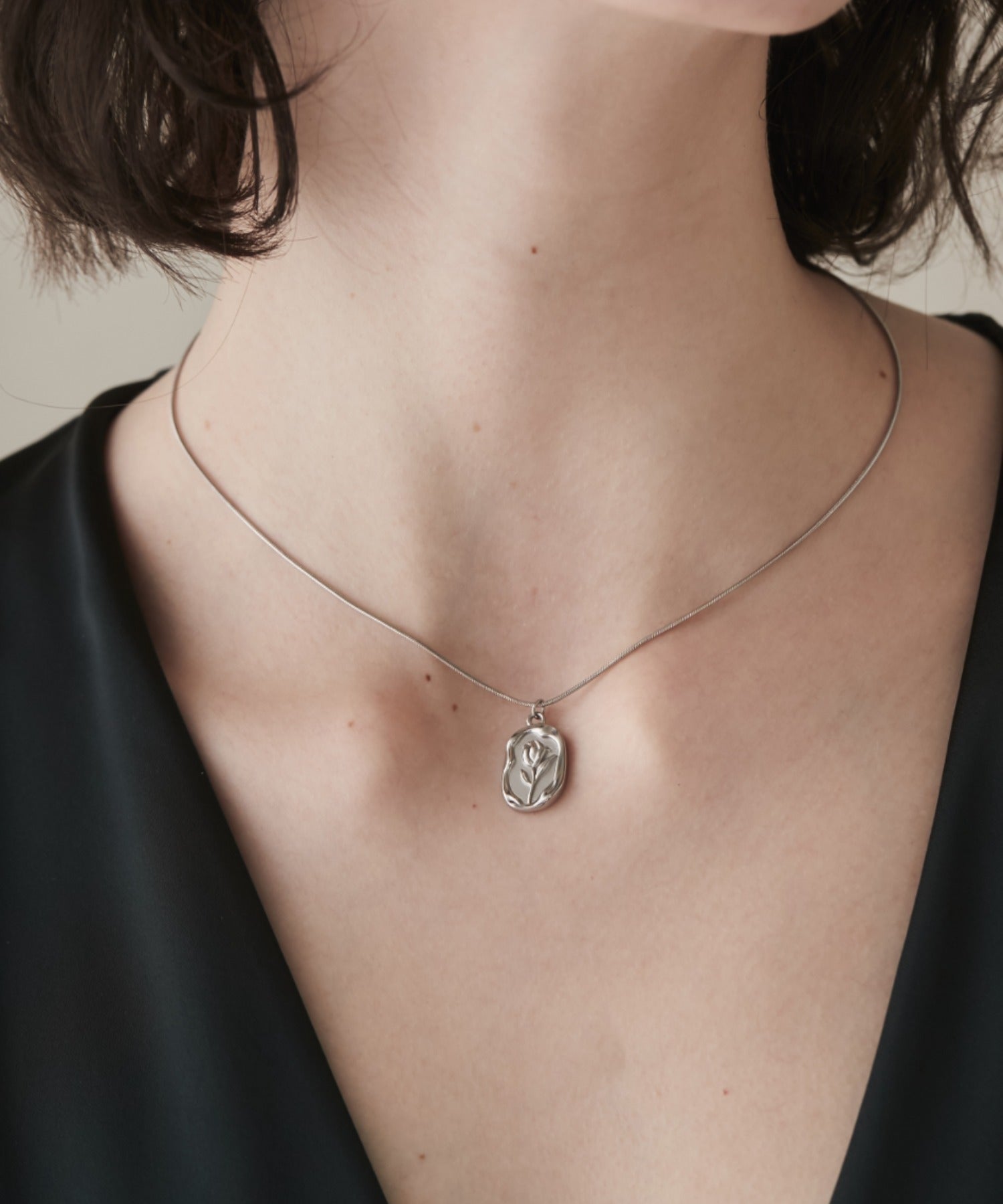 ciite' シーテ ネックレス 【 金属アレルギー対応 】 フラワーモチーフペンダント ネックレス サージカルステンレス